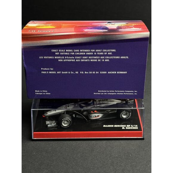 1:43 MINICHAMPS F1 McLAREN MERCEDES MP 4/14 M. HAKKINEN - Picture 7 of 11